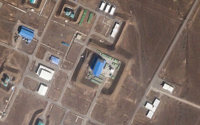 This satellite photo from Planet Labs PBC shows a large building at the Revolutionary Guard’s Shahroud Space Center in Semnan province, Iran, March 19, 2024.  