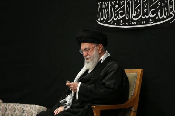 Iran's Supreme Leader Ali Khamenei attends a mourning ceremony in Tehran on July 5, 2025