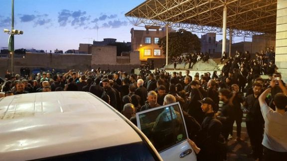 A photo released by Dolat Bahar of former Iranian president Mahmoud Ahmadinejad during a trip to Zanjan for the Muharram mourning, 15 July 2024.