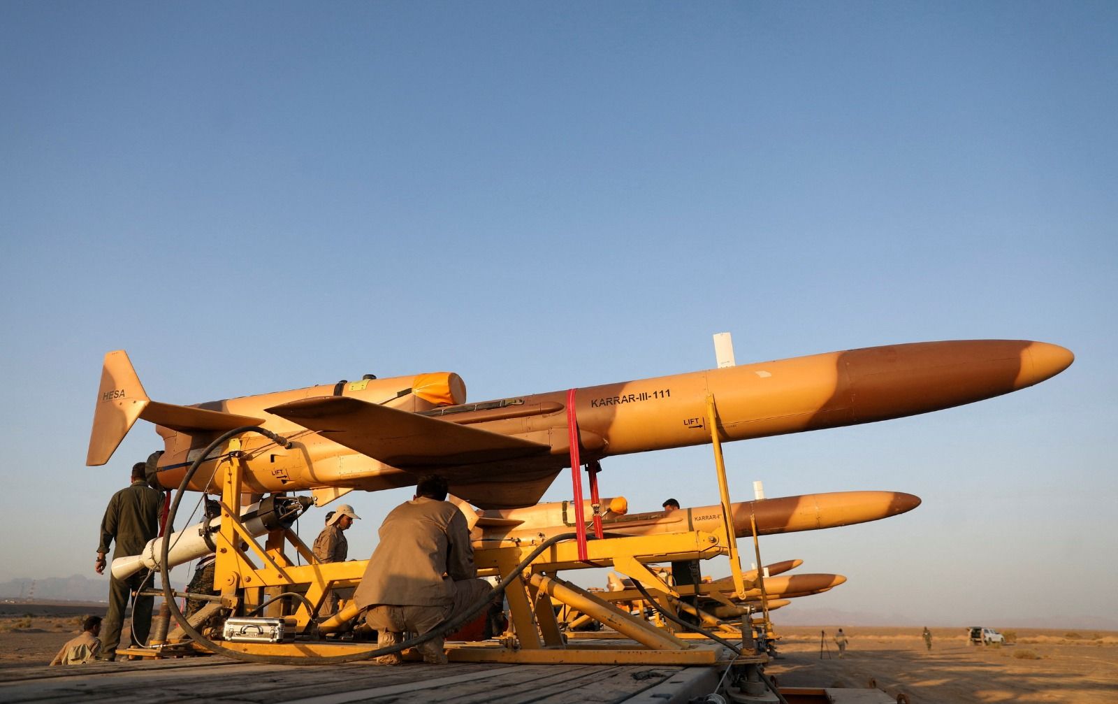Iranian drones during military drills in August 2022