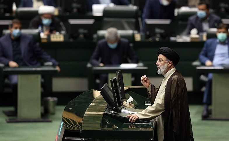 President Ebrahim Raisi pleading his case with lawmakers. November 16, 2021