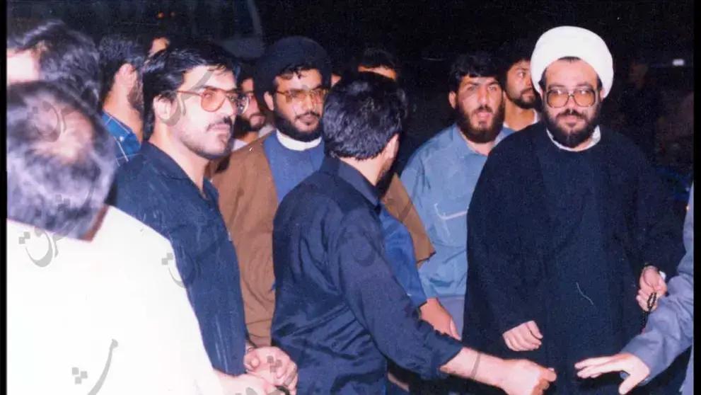 Sobhi Toufayli (white turban) with Hassan Nasrallah (black turban)  