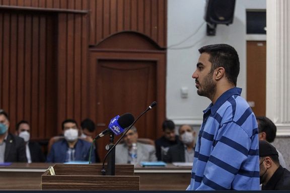 Majidreza Rahnavard during his brief trial on November 30, 2022