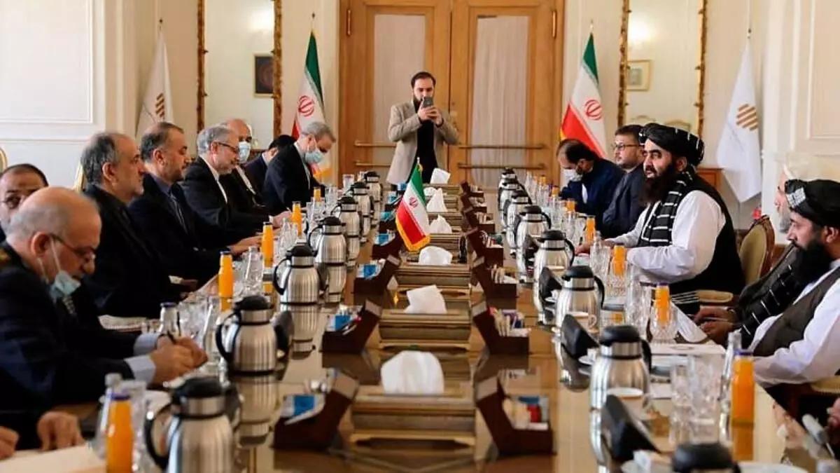 A meeting between Iran’s foreign ministry officials and an Afghan delegation in Tehran on November 5, 2023