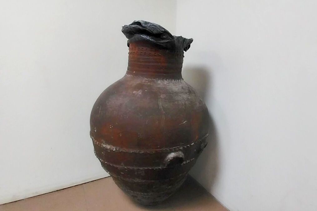 Iranian Medes-Era Clay Jug Repurposed As Trash Bin