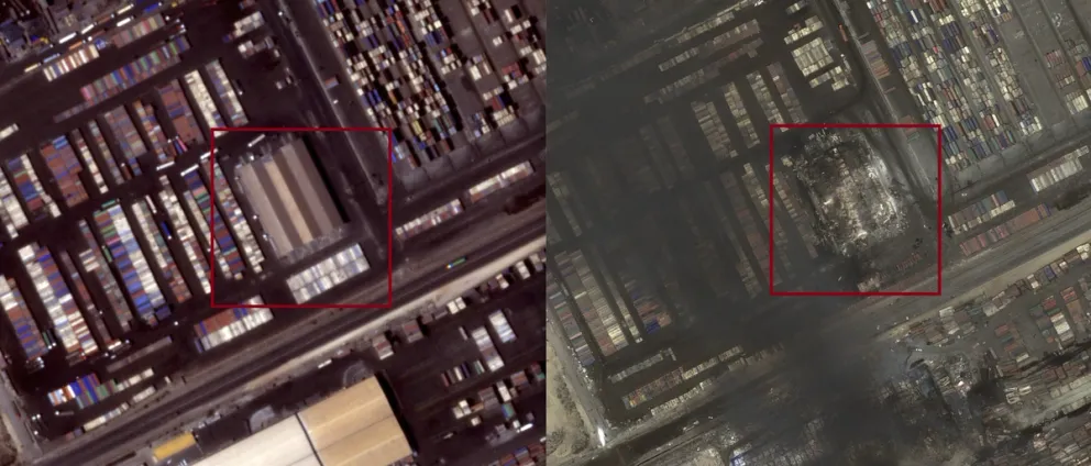 Complete destruction of a large administrative building in the Onik yard