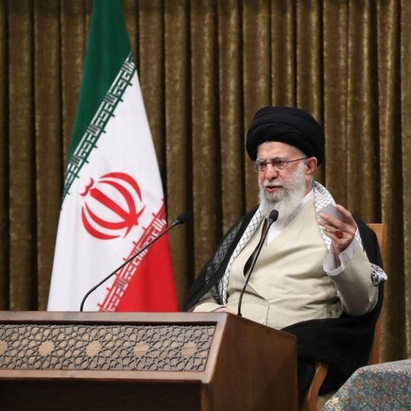 Iran's Supreme Leader Ali Khamenei speaking on October 3, 2021