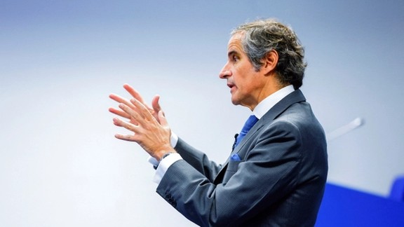 IAEA Director General Rafael Mariano Grossi speaks at a news conference about developments related to the IAEA's monitoring and verification work in Iran, in Vienna, June 9, 2022.