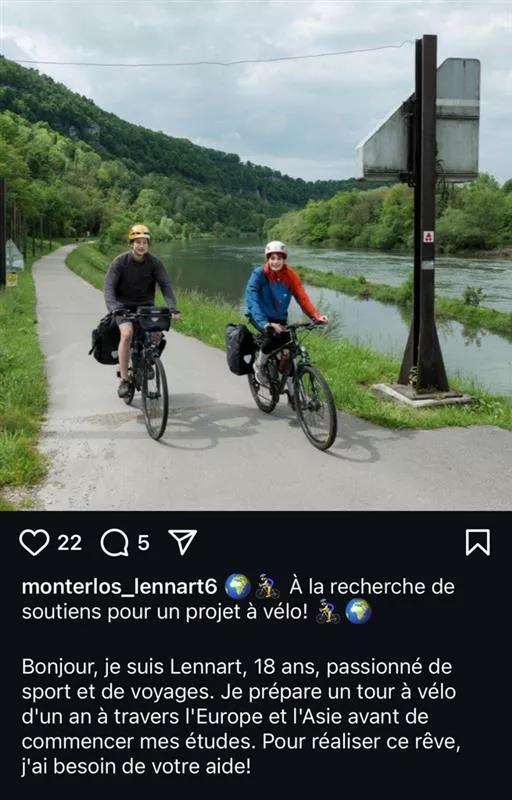 A screenshot of an Instagram post by  Lennart Monterlos, according to French daily Le Figaro.