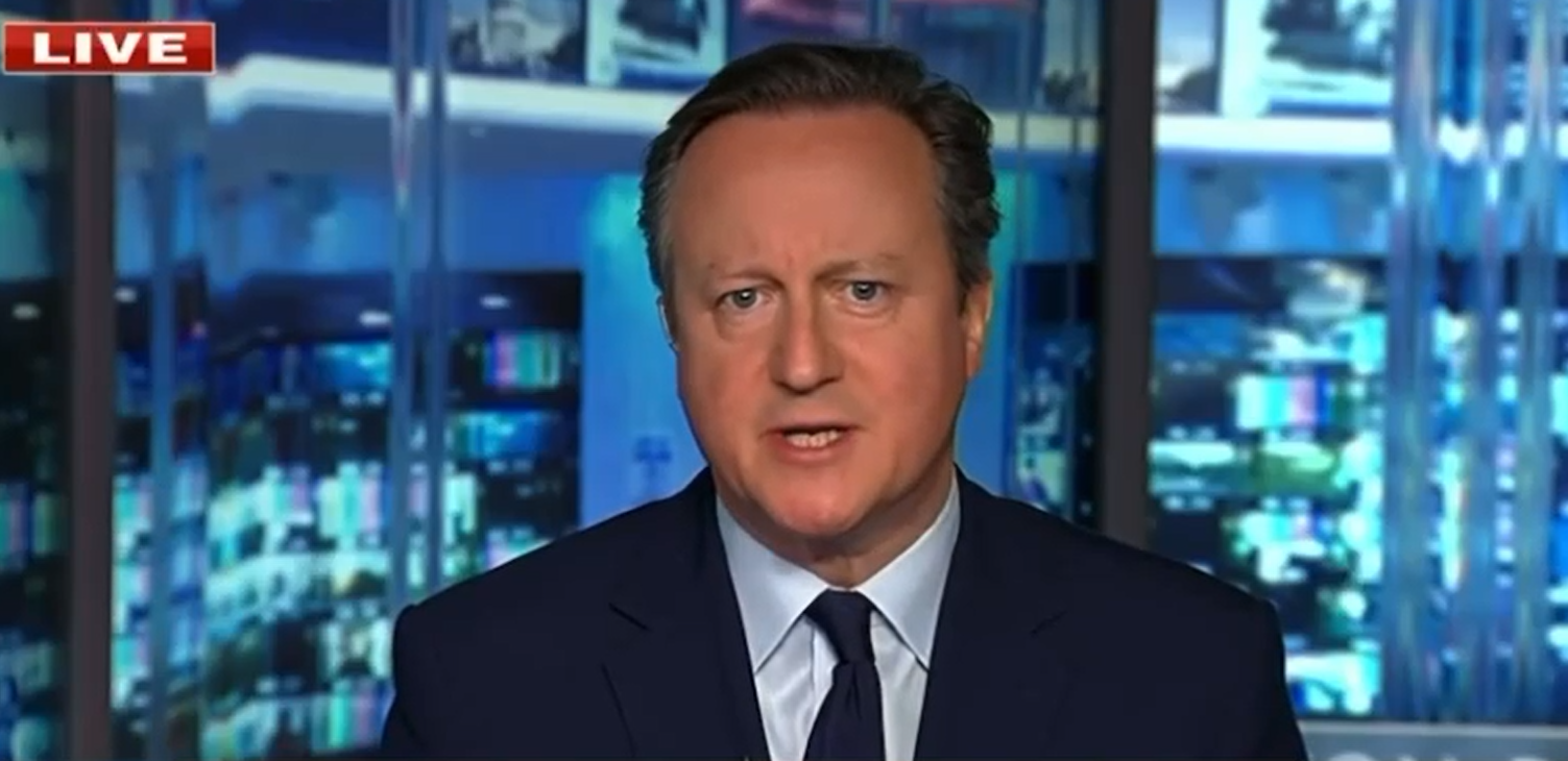 A screengrab of UK Foreign Secretary David Cameron's interview with Fox News
