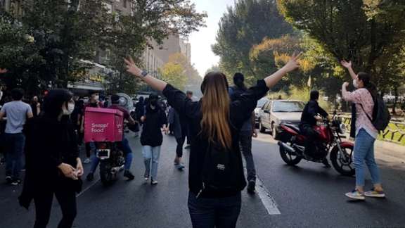A scene of protests in Iran