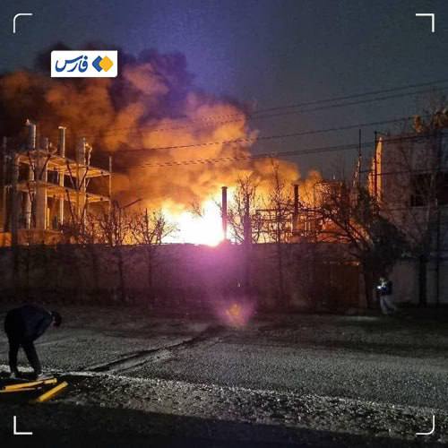 Photo of an explosion at a chemical factory in Shahriyar, about 30 kilometers west of Tehran on February 