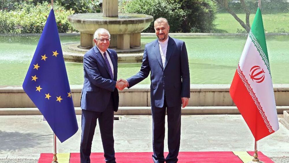 Iran's Foreign Minister Hossein Amir-Abdollahian (right) and High Representative of the European Union for Foreign Affairs and Security Policy Josep Borrell, in Tehran, Iran June 25, 2022
