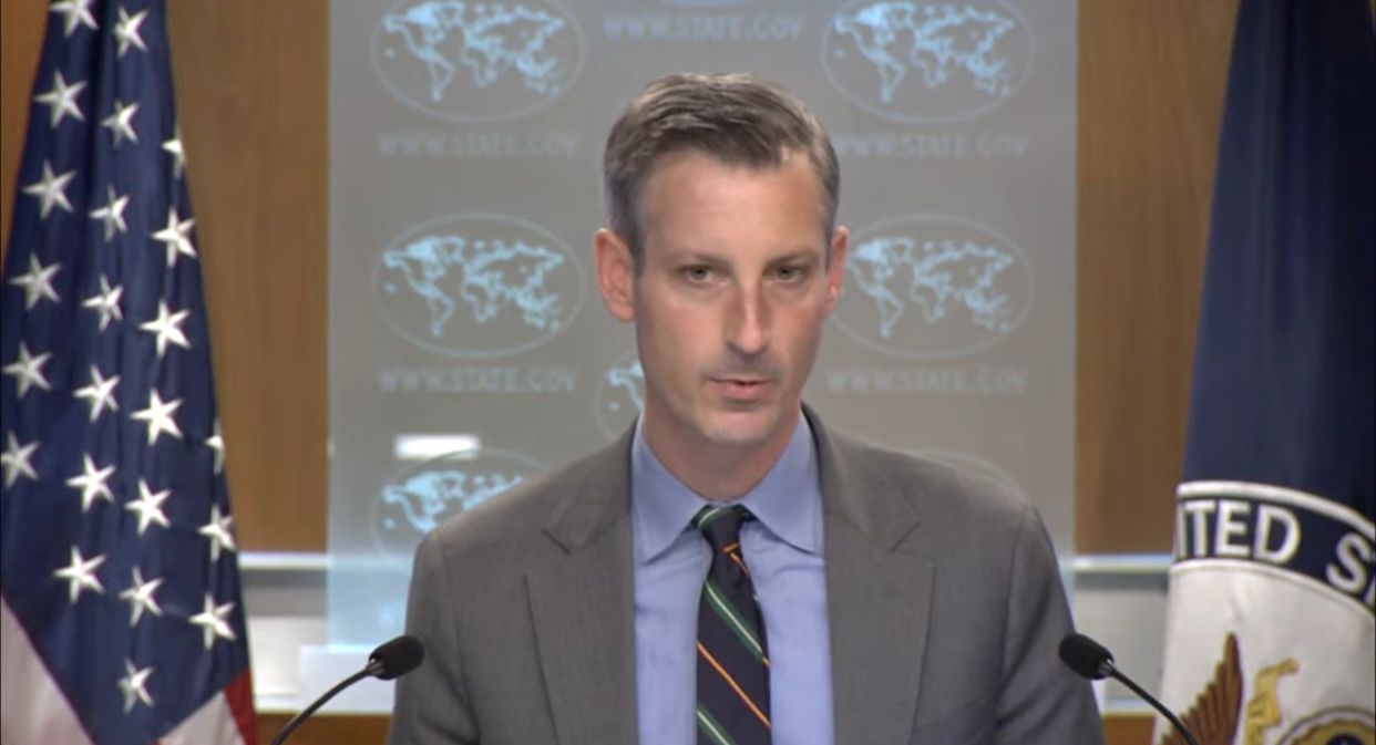 US State Department spokesperson Ned Price briefing reporters on February 15, 2023