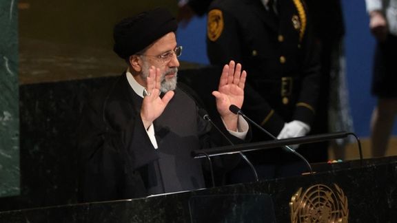 Iran's President Ebrahim Raisi addresses the 77th Session of the United Nations General Assembly at UN Headquarters in New York City, US, September 21, 2022.