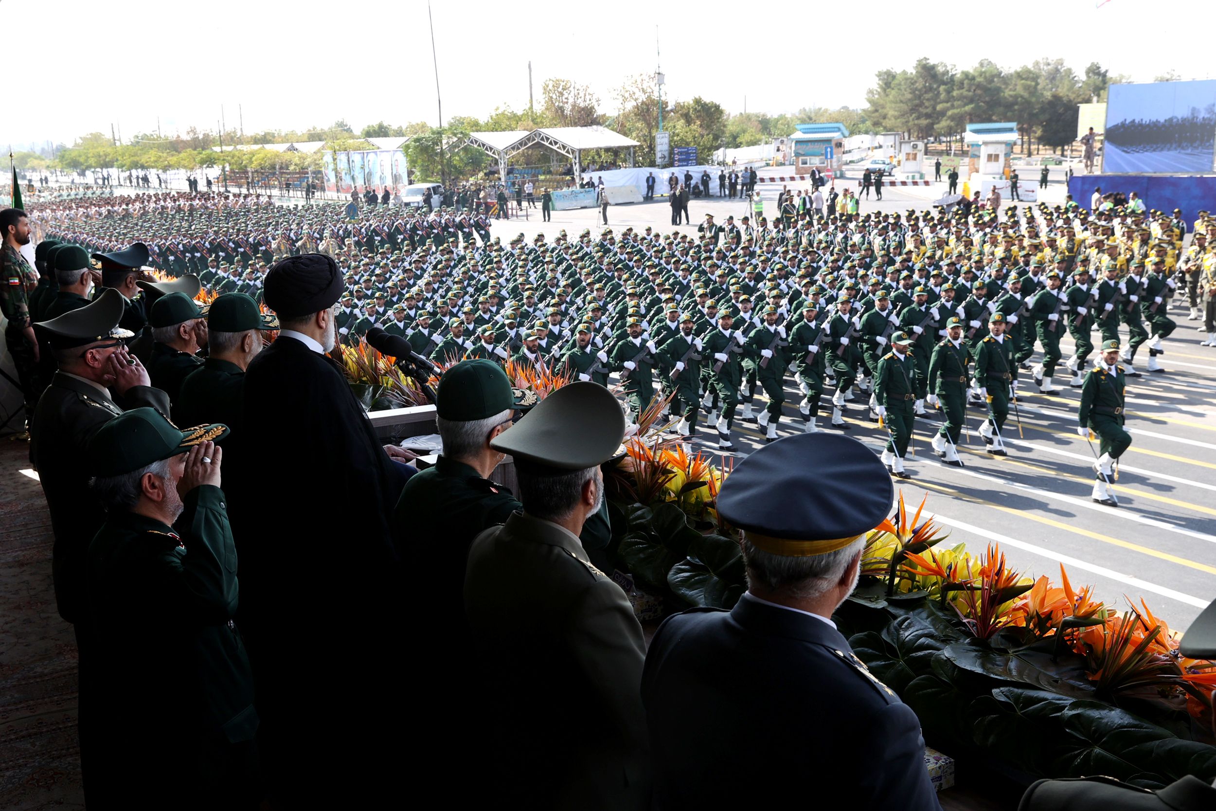 Back From US, Iran’s President Attends Military Parade  