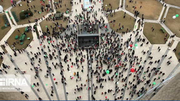 Crowds that numbered in tens-of-thousands in the past dwindled to hundreds on Friday celebration of the 1979 revolution.