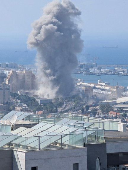 Photo released by Iranian media from the Friday attacks in Haifa