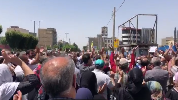 Retirees protested in several Iranian cities on Sunday