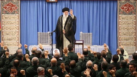 Iran's Supreme Leader Ali Khamenei meeting IRGC officers