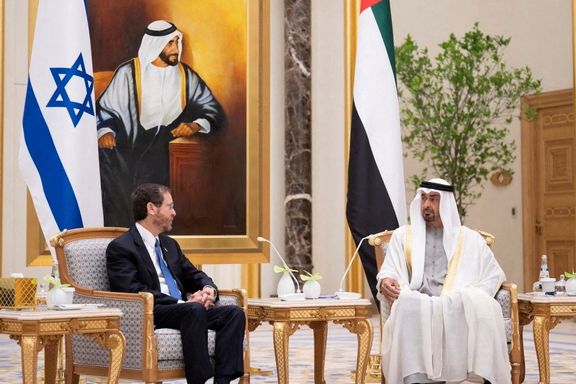 Israeli President Isaac Herzog meets with Abu Dhabi's Crown Prince Sheikh Mohammed bin Zayed al-Nahyan in Abu Dhabi. January 30, 2022.