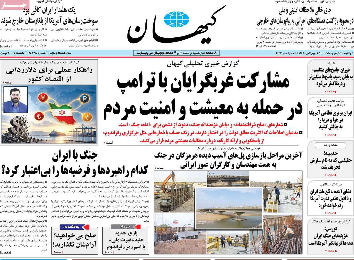 استفتاء الحرب.. وردع واشنطن.. والاحتقان السياسي.. وديون الحكومة.. وخطاب التخوين