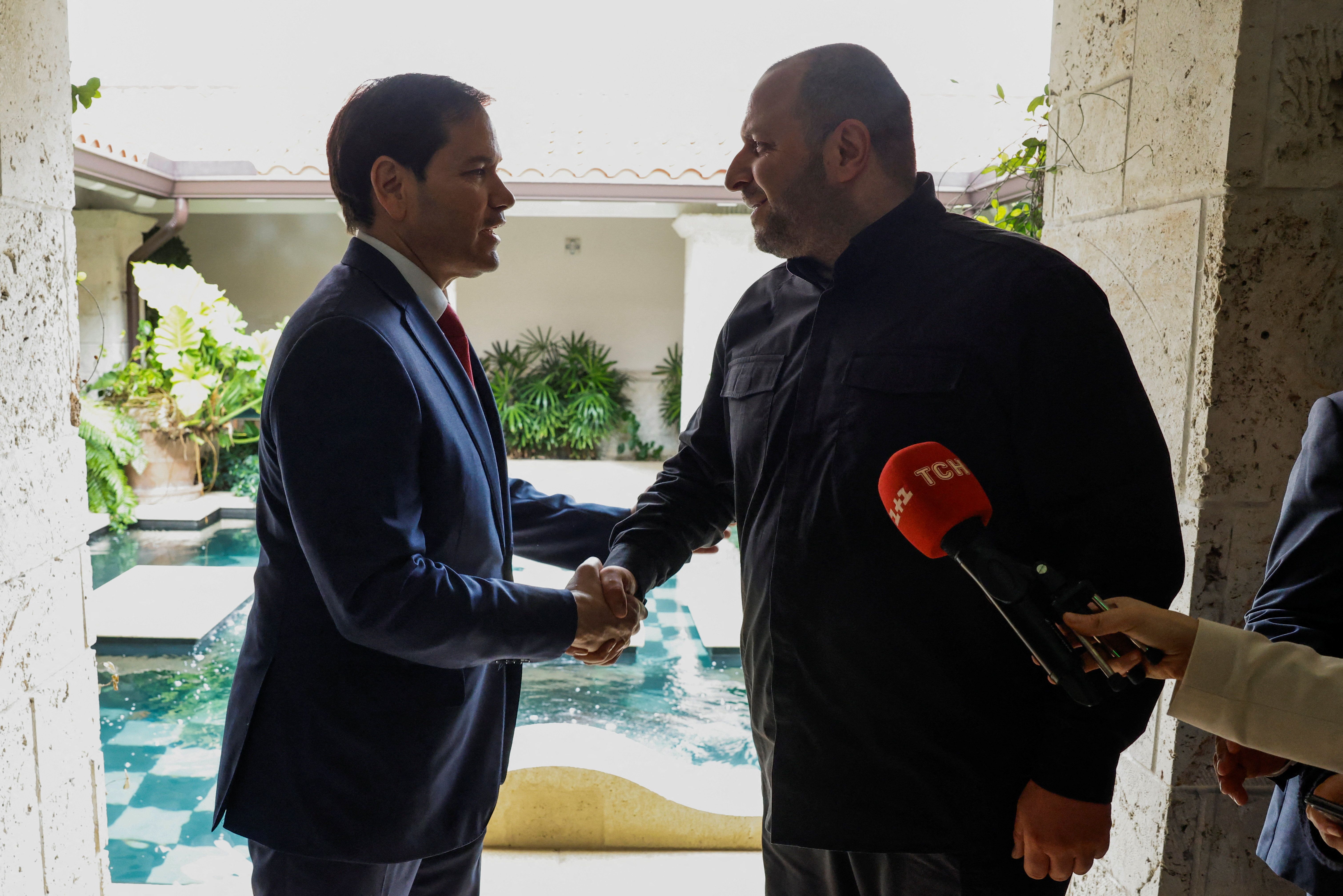 مارکو روبیو، وزیر امور خارجه آمریکا و رستم عمروف، دبیر شورای امنیت ملی و دفاع اوکراین