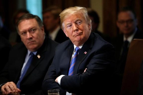 former US Secretary of State Mike Pompeo (left) and former president Donald Trump