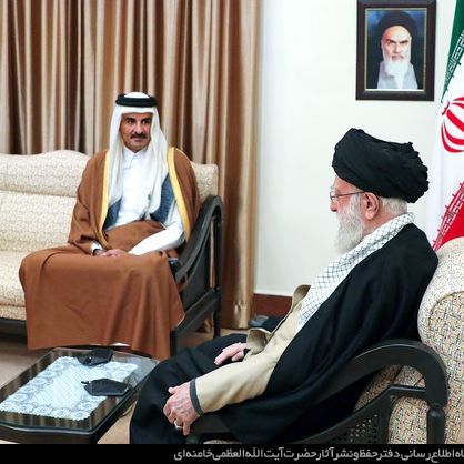 Iran's Supreme Leader Ali Khamenei and Emir of Qatar, February 2025