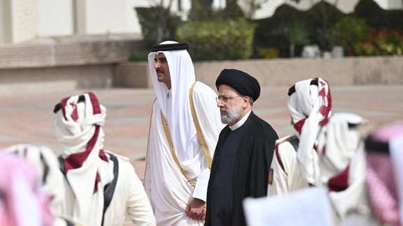 Iranian President Ebrahim Raisi visiting Qatar in February 2023