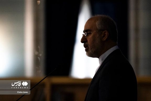 Iran's Foreign Ministry Spokesman Nasser Kanaani during a press conference on January 1, 2024