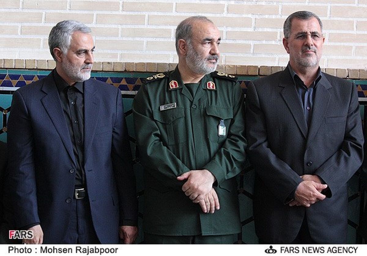 (From left) IRGC commanders Qassem Soleimani, Hossein Salami, Mohammad Pakpour (file photo)