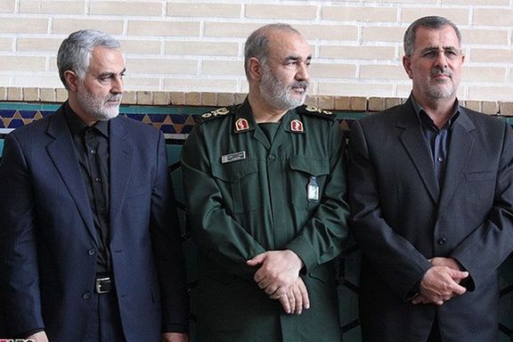 (From left) IRGC commanders Qassem Soleimani, Hossein Salami, Mohammad Pakpour (file photo)
