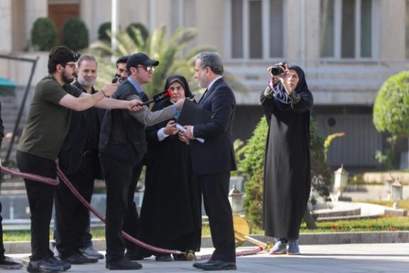 Iranian Foreign Minister Abbas Araghchi speaking to reporters after a cabinet meeting (November 2025)