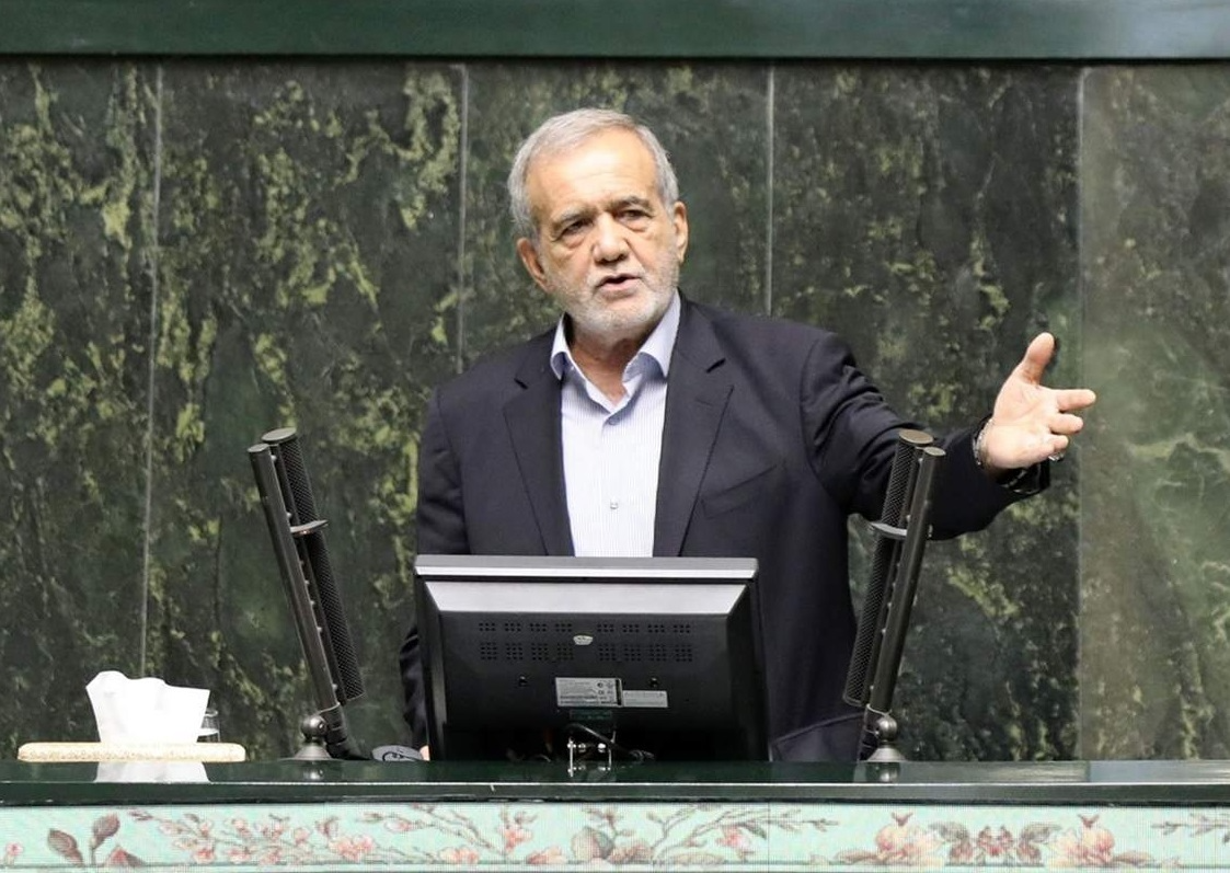 Iran's President Masoud Pezeshkian addressed parliament on December 1, 2024.