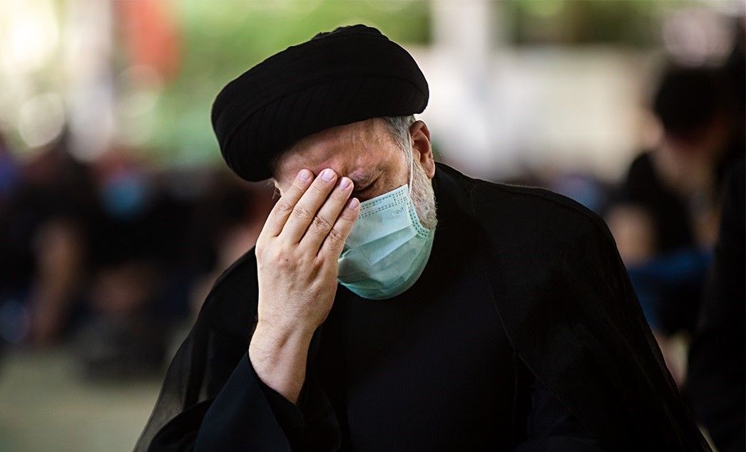 Iranian president Ebrahim Raisi at a Ashura religious mourning ceremony.