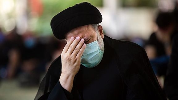 Iranian President Ebrahim Raisi during religious mourning in 2021
