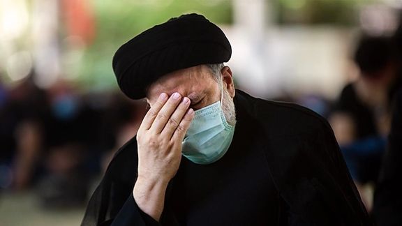 Iran's president Ebrahim Raisi during a religious mourning ceremony.