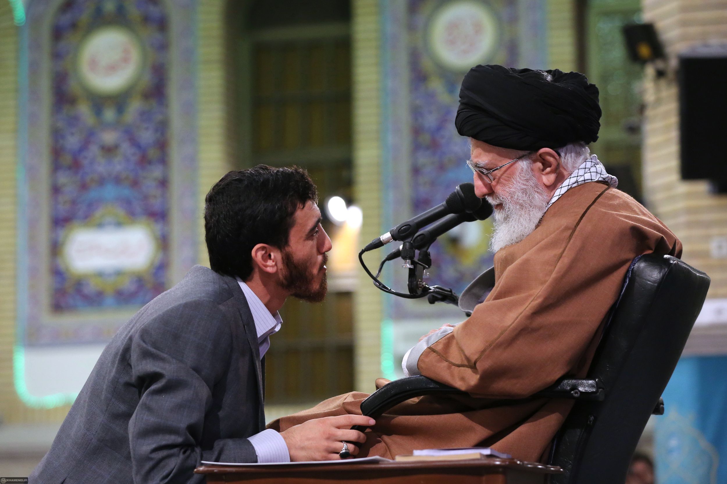 Mehdi Rasouli and Supreme Leader Ali Khamenei (file photo) 