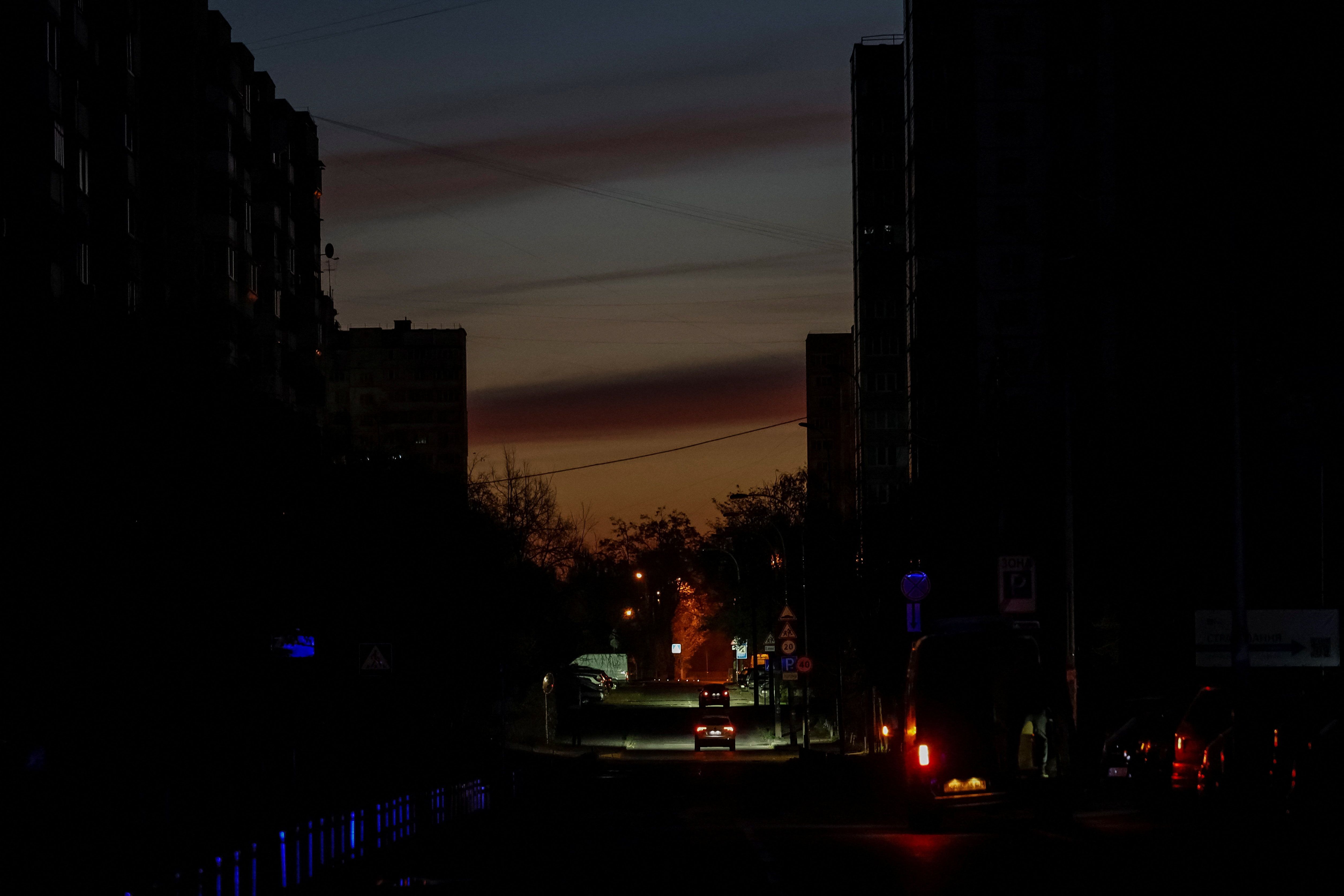 خاموشی در کی‌یف در پی حملات روسیه، ۲۳ آبان