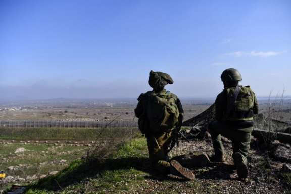Israeli soldiers near the border with Syria (December 28, 2023)
