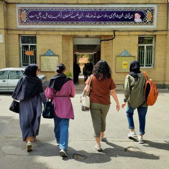 Several students of Al-Zahra university without mandatory hijab in the capital Tehran