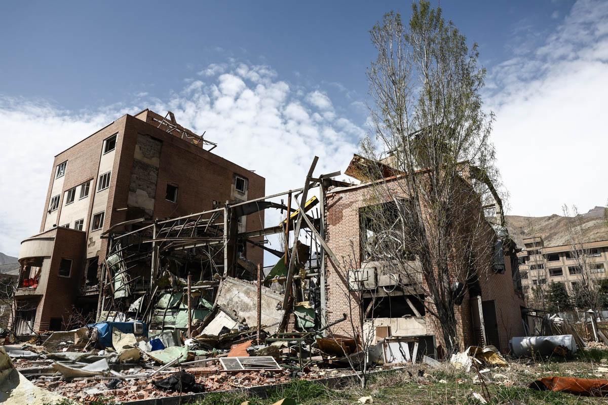 A research centre at Tehran's Shahid Beheshti University is destroyed by US-Israeli strikes, April 4, 2026
