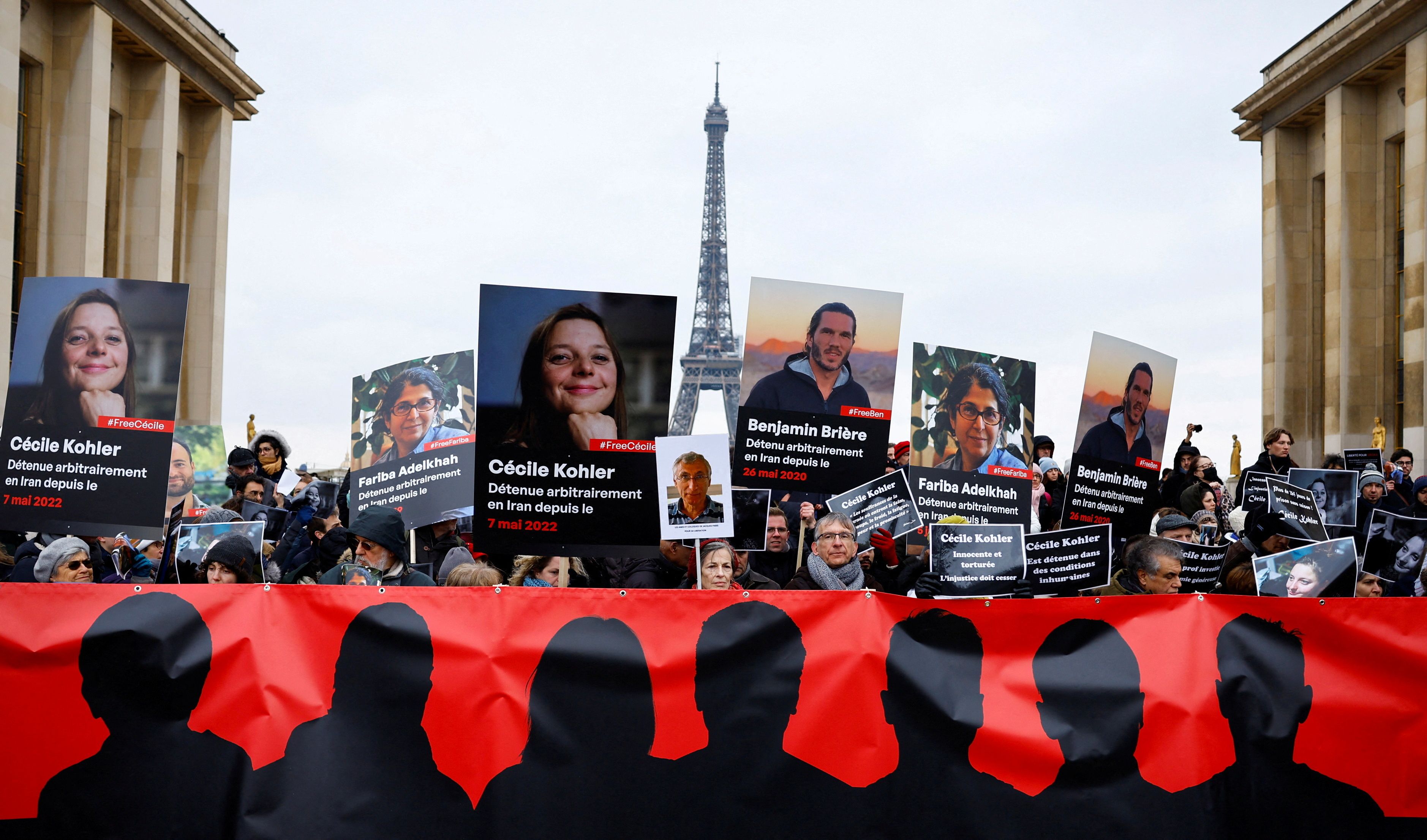 Macron vows tireless work to free French couple in Iran jail