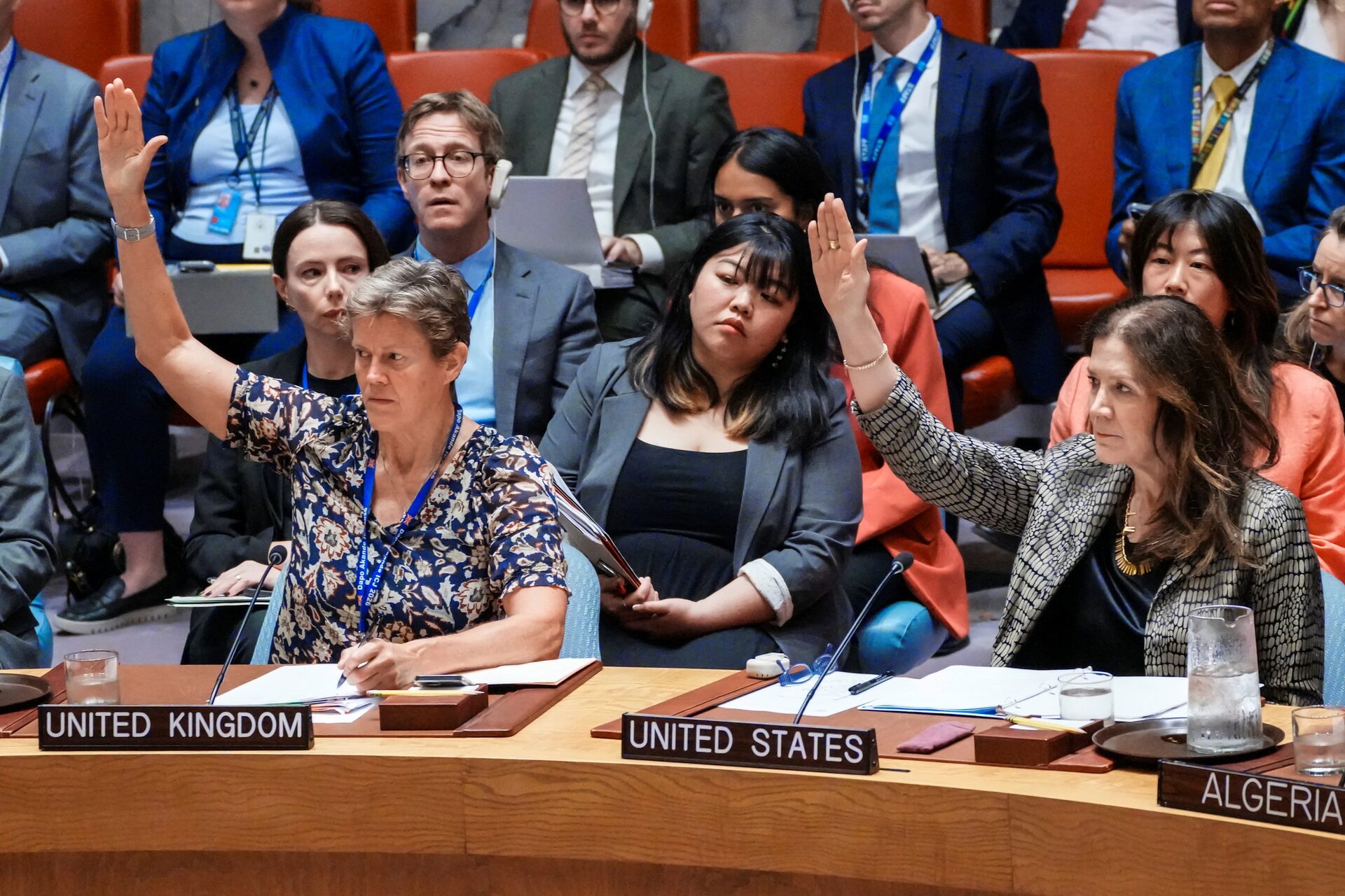 Members of the UN Security Council vote against a resolution that would permanently lift UN sanctions on Iran at the UN headquarters in New York City, US, September 19, 2025