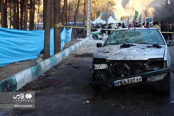 The aftermath of a twin bombing at a gathering commemorating the former IRGC commander Qassem Soleimani, Kerman, Iran, January 3, 2024
