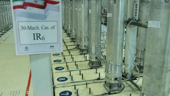 Iran's uranium enrichment centrifuge machines in an underground facility in 2021