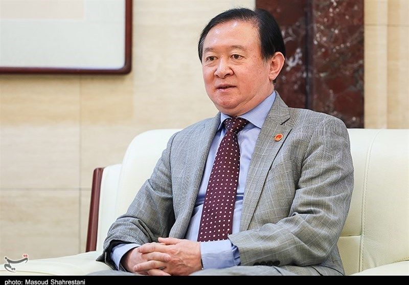 Chinese Ambassador To Iran Chang Hua during an interview on April 10, 2023 