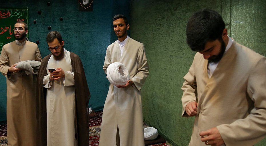 Young Shiite clerics studying in seminaries.