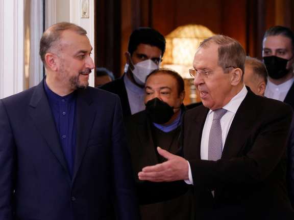 Iranian and Russian foreign ministers in Moscow in March 2022